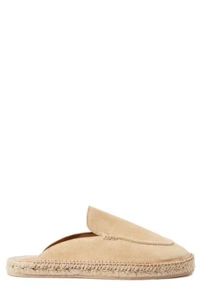 Scarosso Suede Jute-sole Espadrilles In Beige