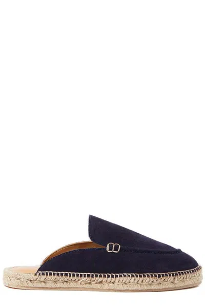 Scarosso Suede Jute-sole Espadrilles In Blue - Suede