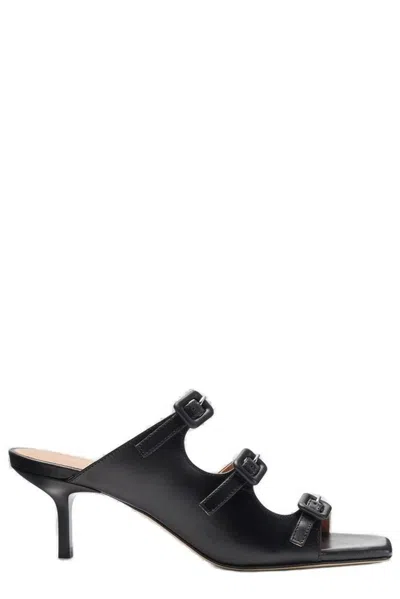 Scarosso Manuela 65mm Leather Mules In Black