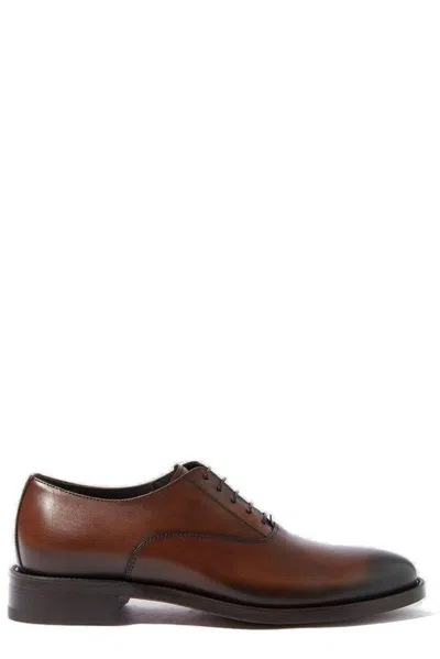 Scarosso Marco Almond Toe Oxford Shoes In Brown