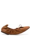 Scarosso Margot Suede Ballerina Shoes In Brown