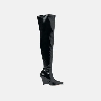 Scarosso 95mm Marta I Boots In Black - Synthetic Leather