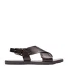 Scarosso Massimo Buckle-fastened Sandals In Brown