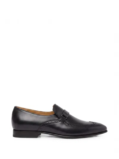 Scarosso Maude Brogue-detail Loafers In Black