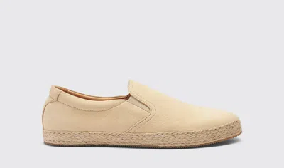 Scarosso Miguel Slip-on Leather Espadrilles In Beige