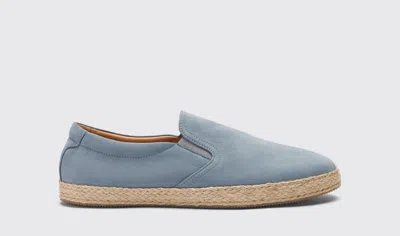 Scarosso Miguel Slip-on Leather Espadrilles In Blue