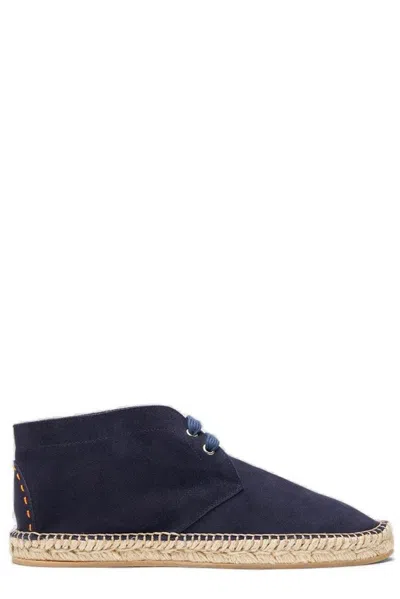 Scarosso Mojave Suede Espadrilles In Blue