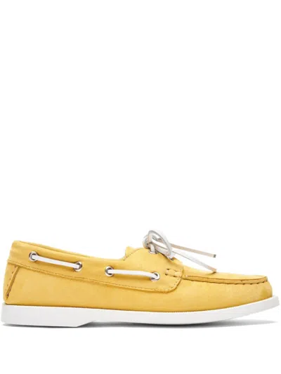 Scarosso Oprah Leather Boat Shoes In Yellow