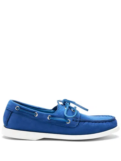 Scarosso Oprah Suede Loafers In Blue