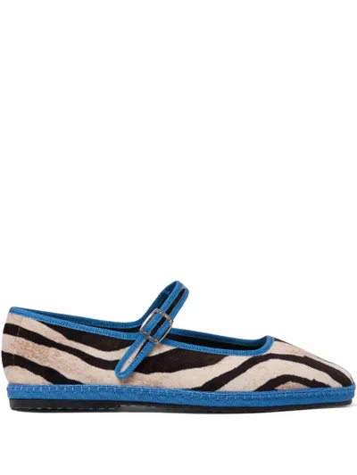Scarosso Petra Ballerinas In Animal Print - Velvet