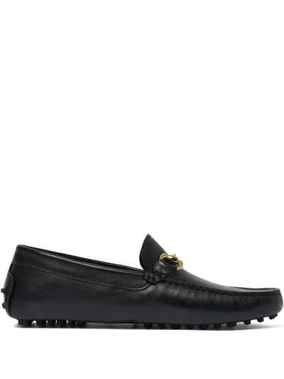 Scarosso Raphael Leather Driving Loafers In Black - Calf