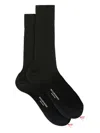 Scarosso Ribbed Knee-high Socks In Black