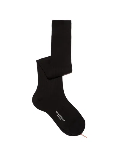 Scarosso Ribbed Knee Socks In Black