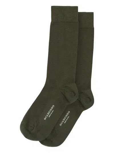 Scarosso Ribbed-trim Socks In Green