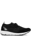 Scarosso Robbie Knitted Suede Sneakers In Black