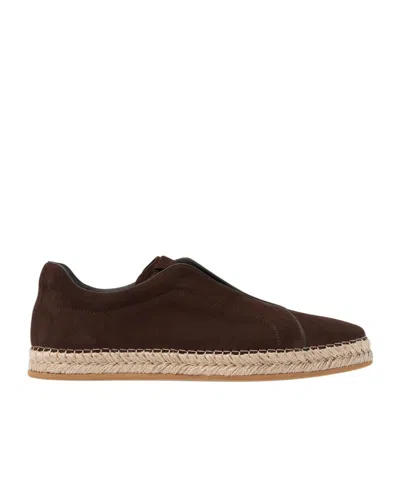 Scarosso Round Toe Casual Shoes In Brown - Suede