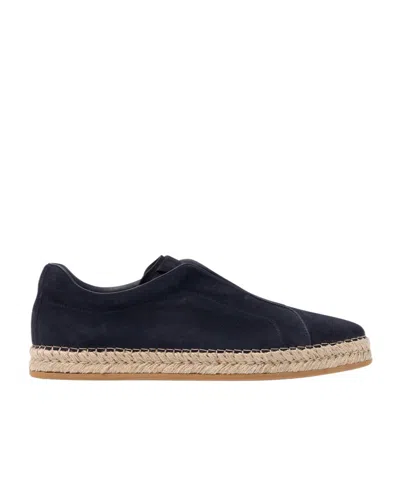 Scarosso Round Toe Casual Shoes In Blue - Suede