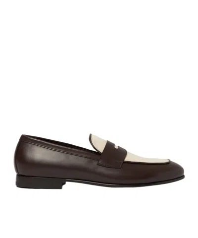 Scarosso Austin Leather Penny Loafers In Brown