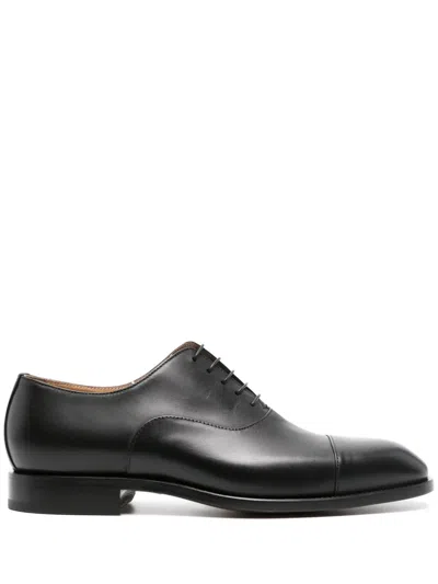 Scarosso Oxfords Giove Calf Leather In Black