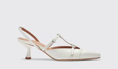 Scarosso Selena Slingback Pumps In White - Patent