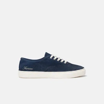 Scarosso Sirio Cotton Drill Sneakers In Blue