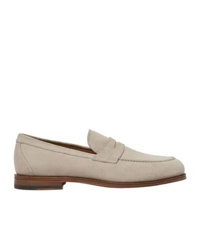 Scarosso Stefano Sand Penny Loafers In Sand - Suede