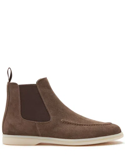 Scarosso Suede Chelsea Boots In Brown