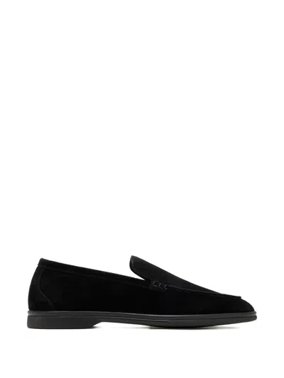 Scarosso Suede Loafers In Black
