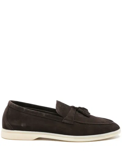Scarosso Tassel-detail Suede Loafers In Brown