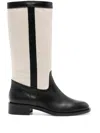 Scarosso Tess Panelled Canvas Boots In Neutrals