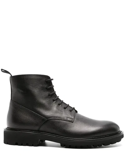 Scarosso Thomas Lace-up Leather Boots In Black