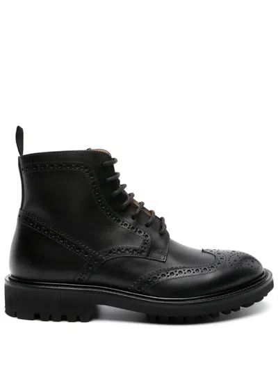 Scarosso Thomas Leather Boots In Black