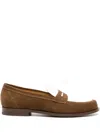 Scarosso Two-tone Suede Loafers In Brown