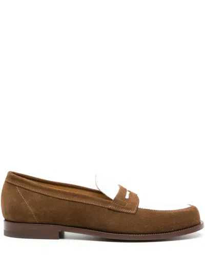 Scarosso Two-tone Suede Loafers In Brown