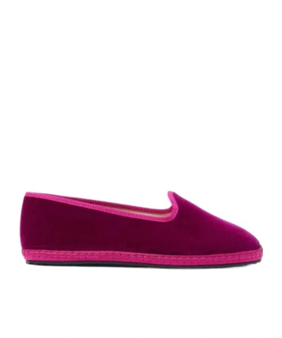 Scarosso Valentina Velvet Flat Shoes In Pink