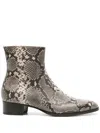 Scarosso Warren Python-print Chelsea Boots In Neutrals