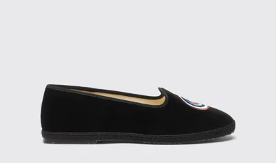 Scarosso William Iv Velvet Loafers In Black - Velvet