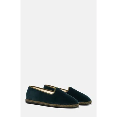 Scarosso Williamiv Slippers In Green - Velvet