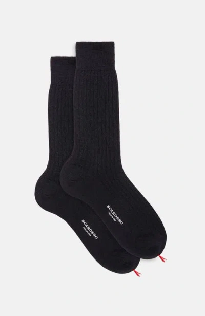 Scarosso Cotton Calf Socks In Black - Cotton