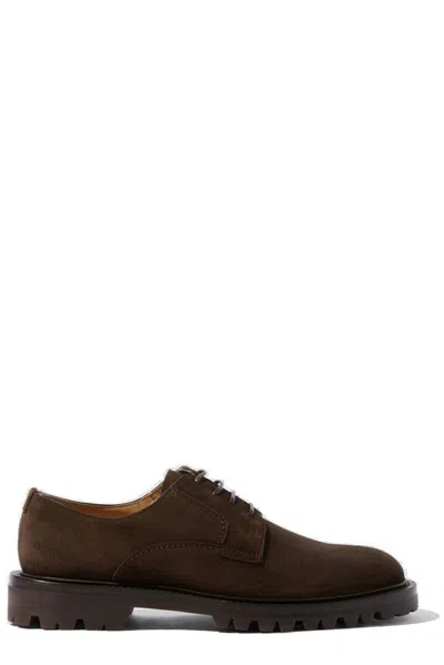 Scarosso Wooster Ii Derbies In Brown - Suede