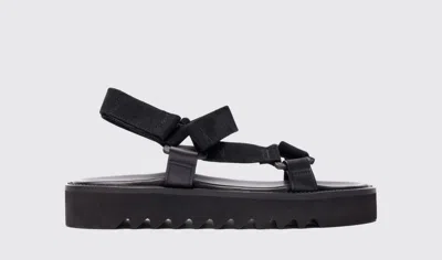 Scarosso Wooster V Suede Sandals In Black - Calf