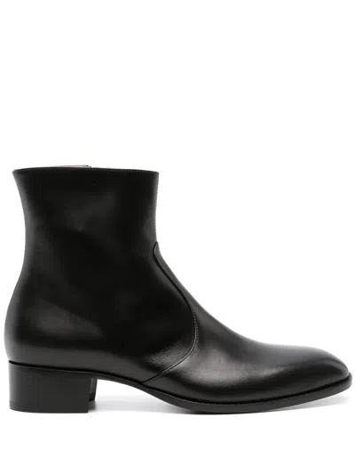 Scarosso X Warren Alfie Baker Leather Boots In Black