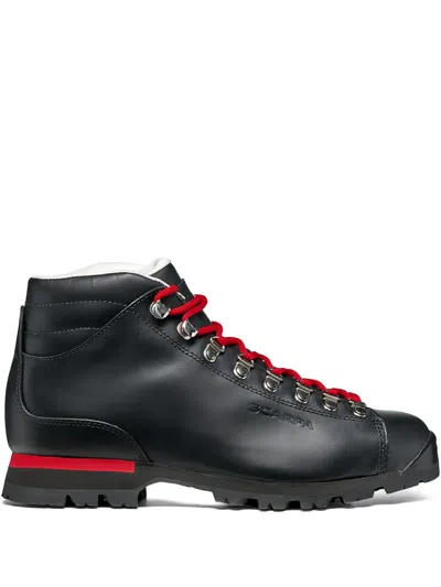 Scarpa Leather Lace-up Boots In Black