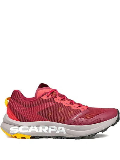 Scarpa Mesh-panel Sneakers In Red