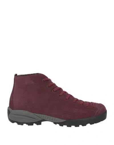 Scarpa Mojito City Mid Man Ankle Boots Plum Size 13 Leather In Burgundy