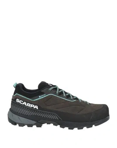 Scarpa Woman Sneakers Charcoal Size 8 Leather, Textile Fibers In Gray
