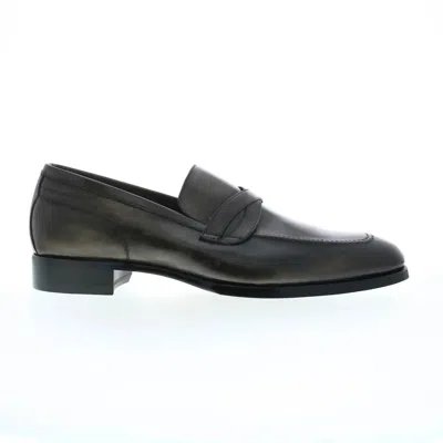 Scarpe Di Bianco Men's Manzoni Sella Leather Loafer In Dark Bark In Black