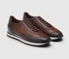 Scarpe Di Bianco Men's Sb307 Calf Reverse Sombrero Sneaker In Brown In Brown