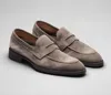 Scarpe Di Bianco Men's Sc524 Velour Peltro Loafers In Grey In Grey