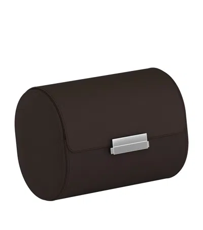 Scatola Del Tempo Leather Pochette 2 Watch Case Duo In Brown